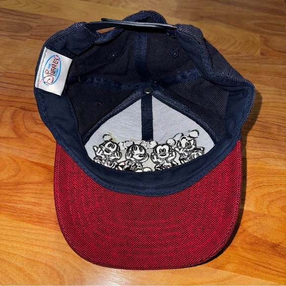 Vtg Disney Store Embroidered Mickey Mouse Hat 100% Cotton Red And Blue Rare OSFM main image 7